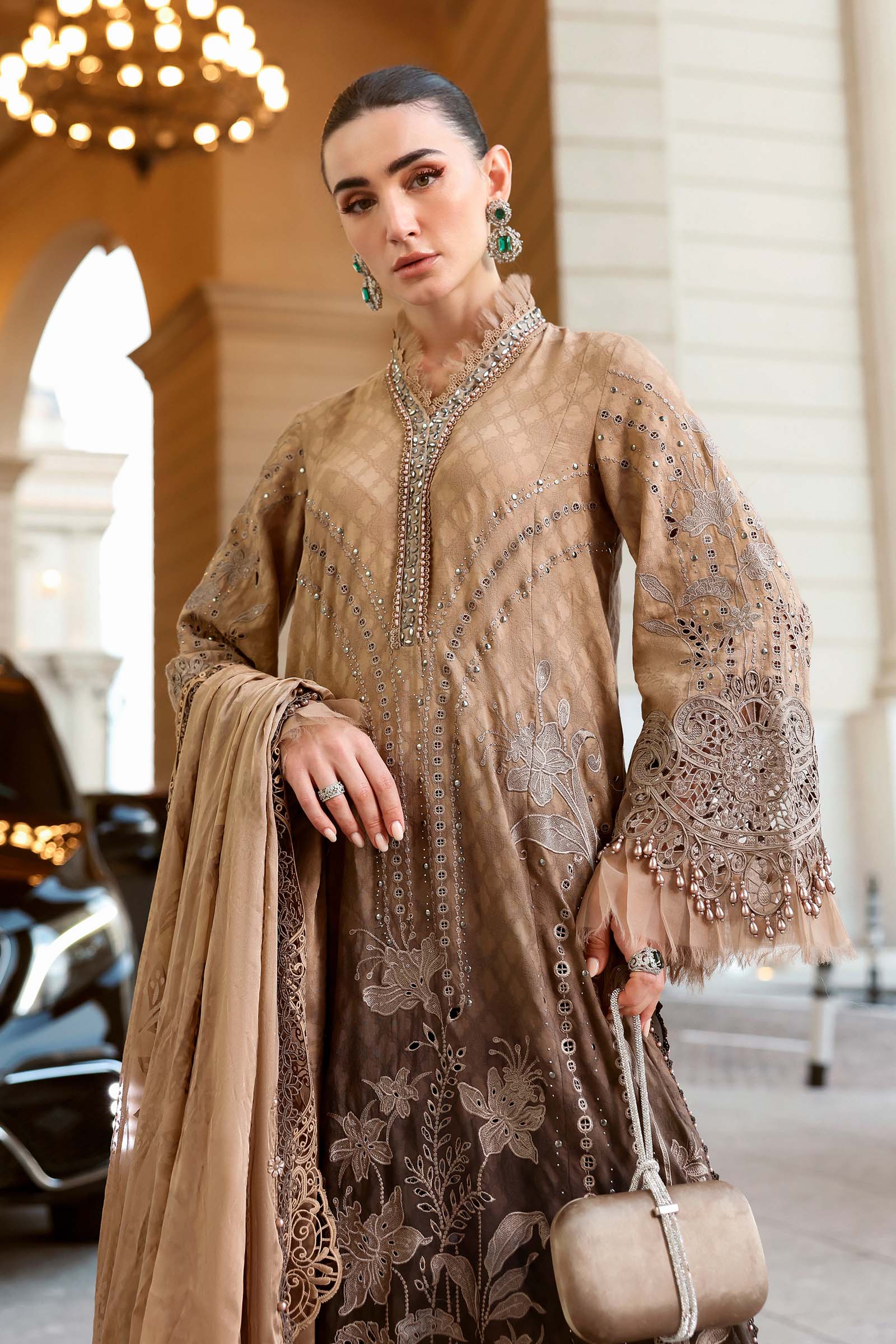 MARIA B - Embroidered Jacquard Lawn Suit D-2601-A
