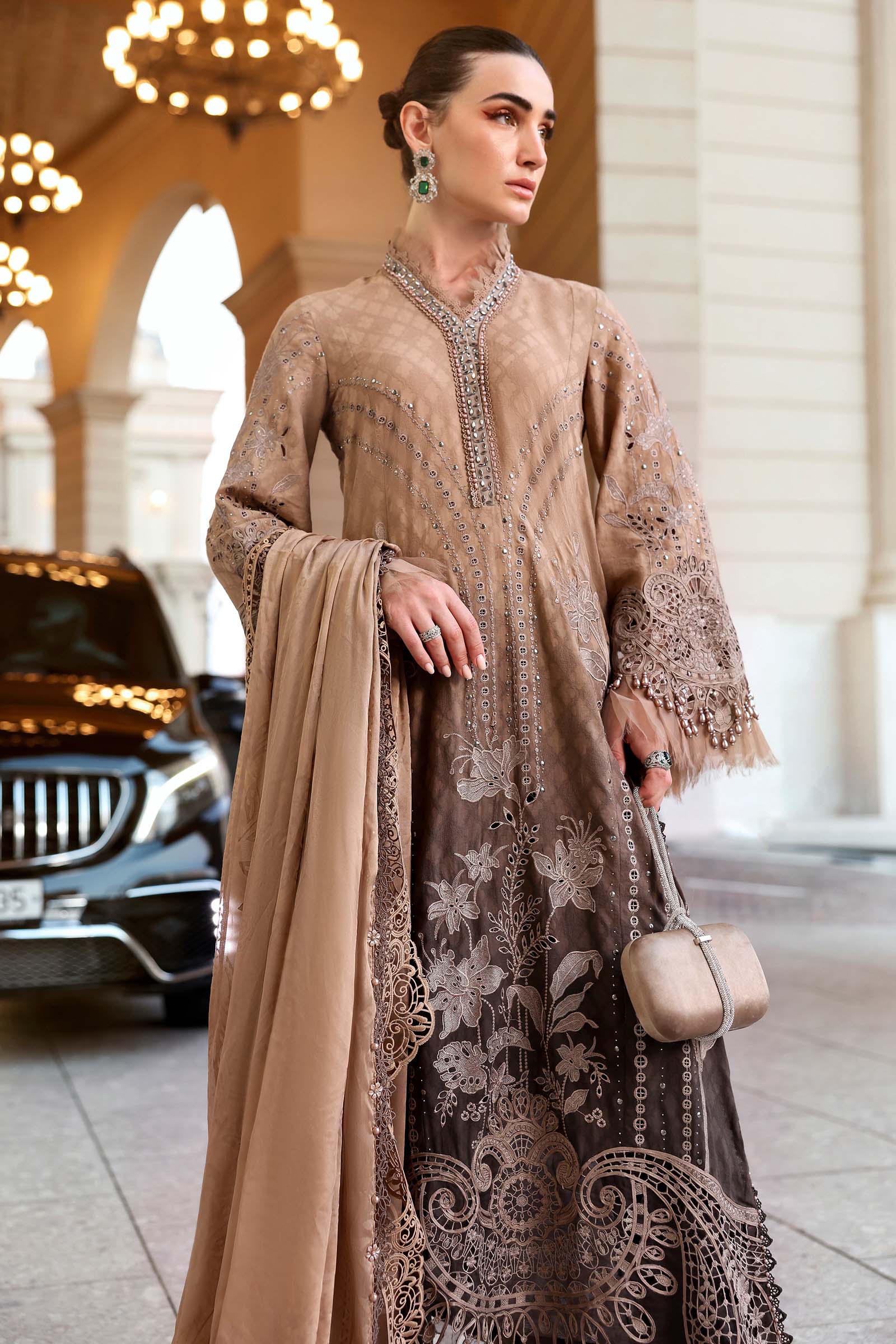 MARIA B - Embroidered Jacquard Lawn Suit D-2601-A