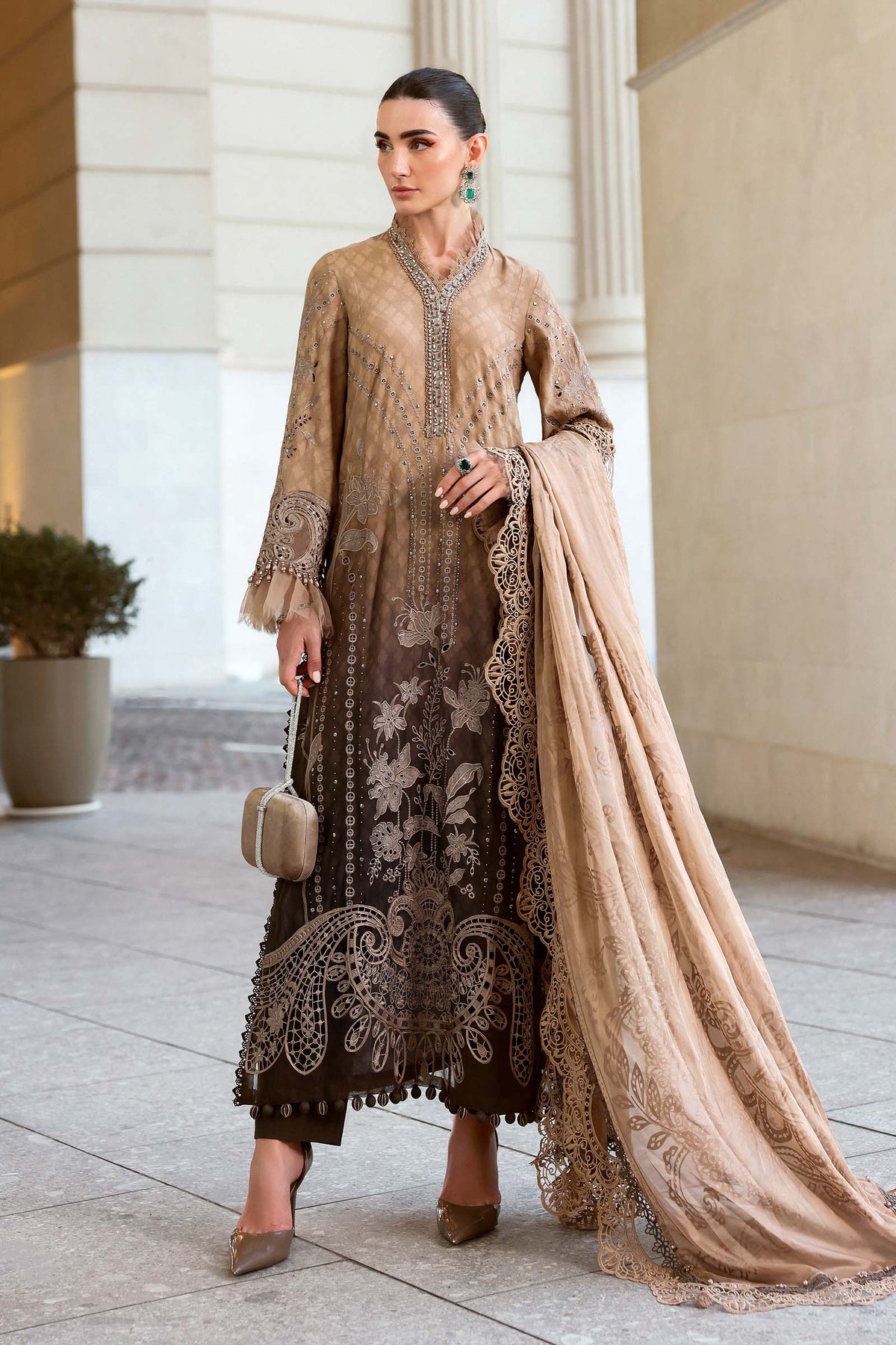 MARIA B - Embroidered Jacquard Lawn Suit D-2601-A