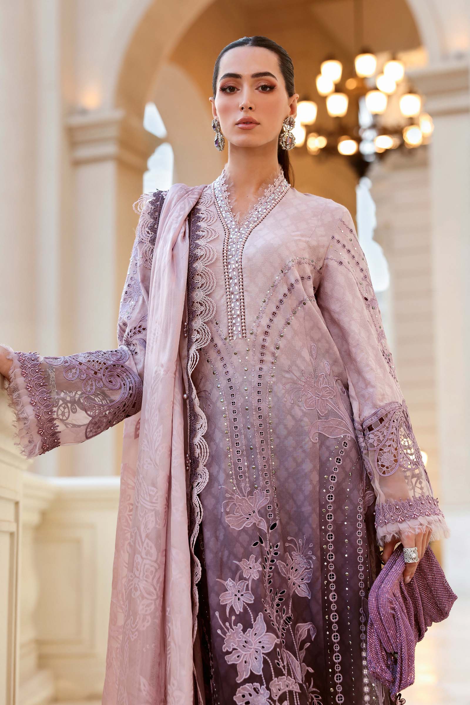 MARIA B - Embroidered Jacquard Lawn Suit D-2601-B