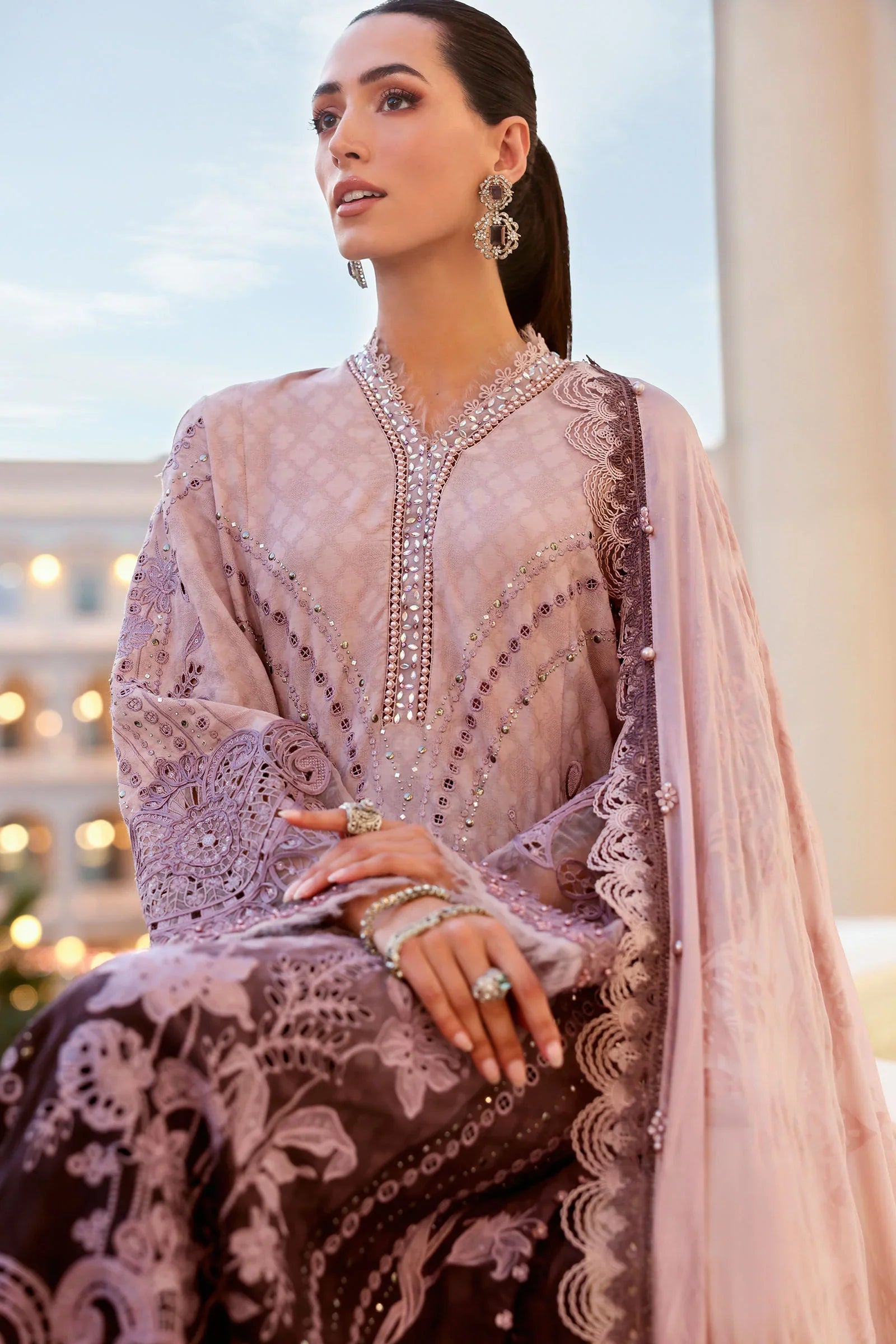 MARIA B - Embroidered Jacquard Lawn Suit D-2601-B