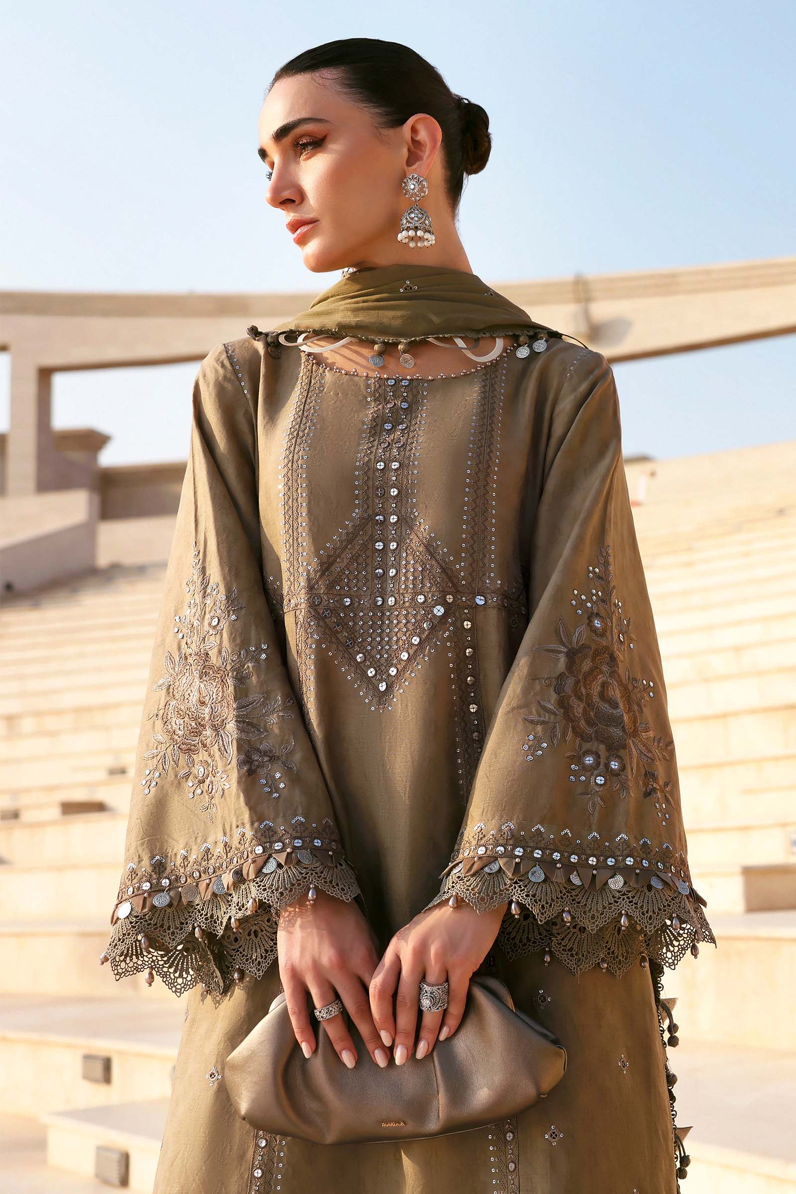 MARIA B - Embroidered Jacquard Lawn Suit D-2602-A