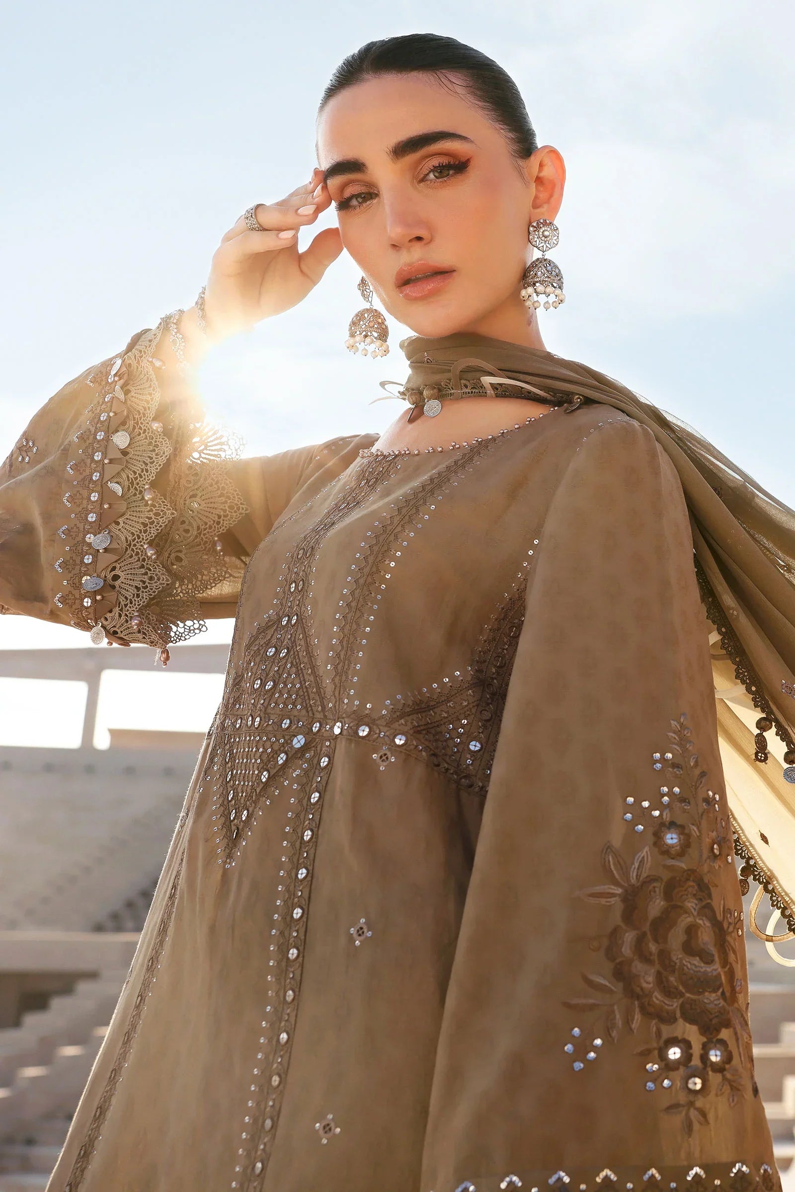 MARIA B - Embroidered Jacquard Lawn Suit D-2602-A