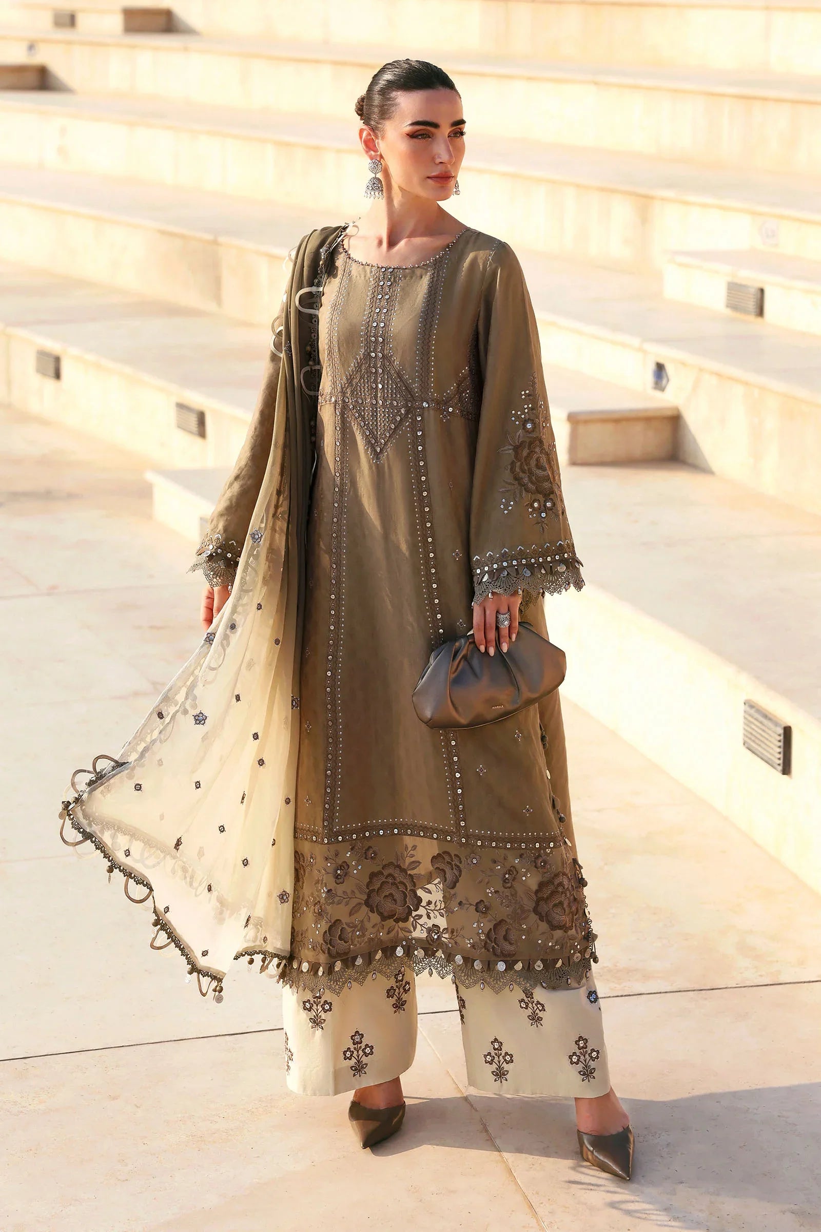 MARIA B - Embroidered Jacquard Lawn Suit D-2602-A