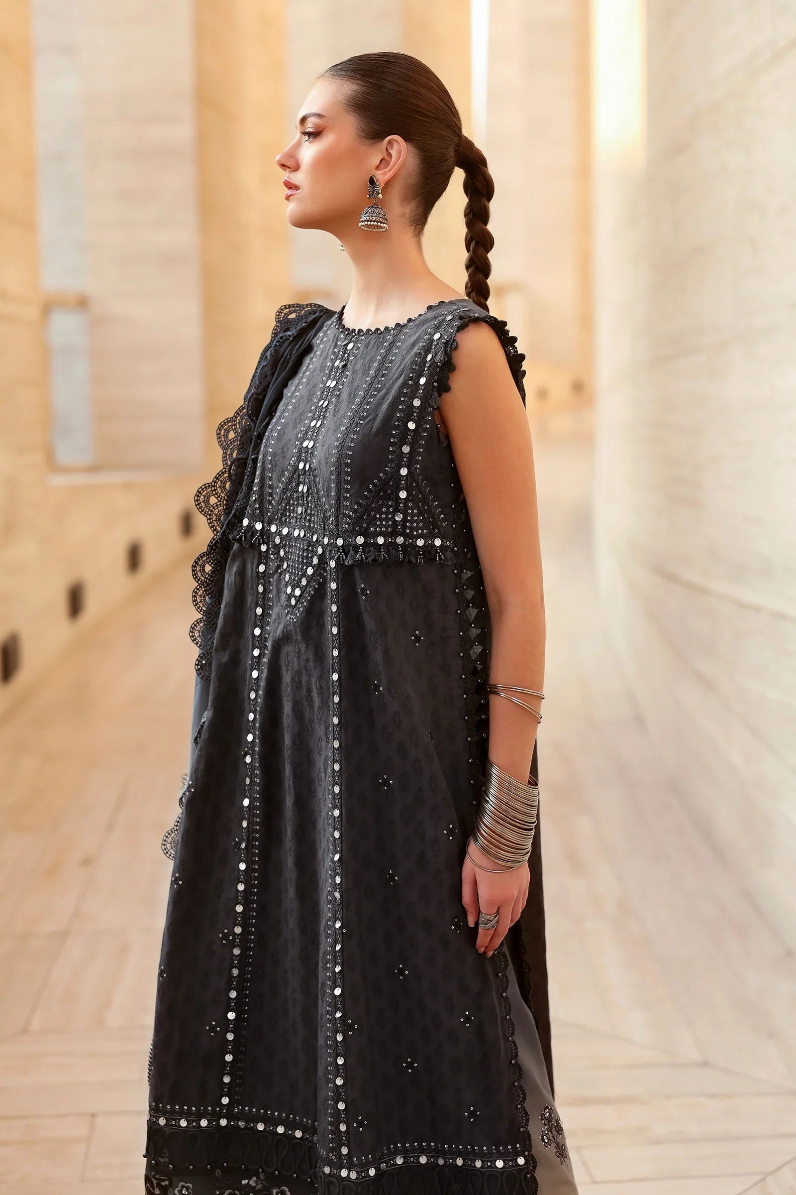 MARIA B - Embroidered Jacquard Lawn Suit D-2602-B