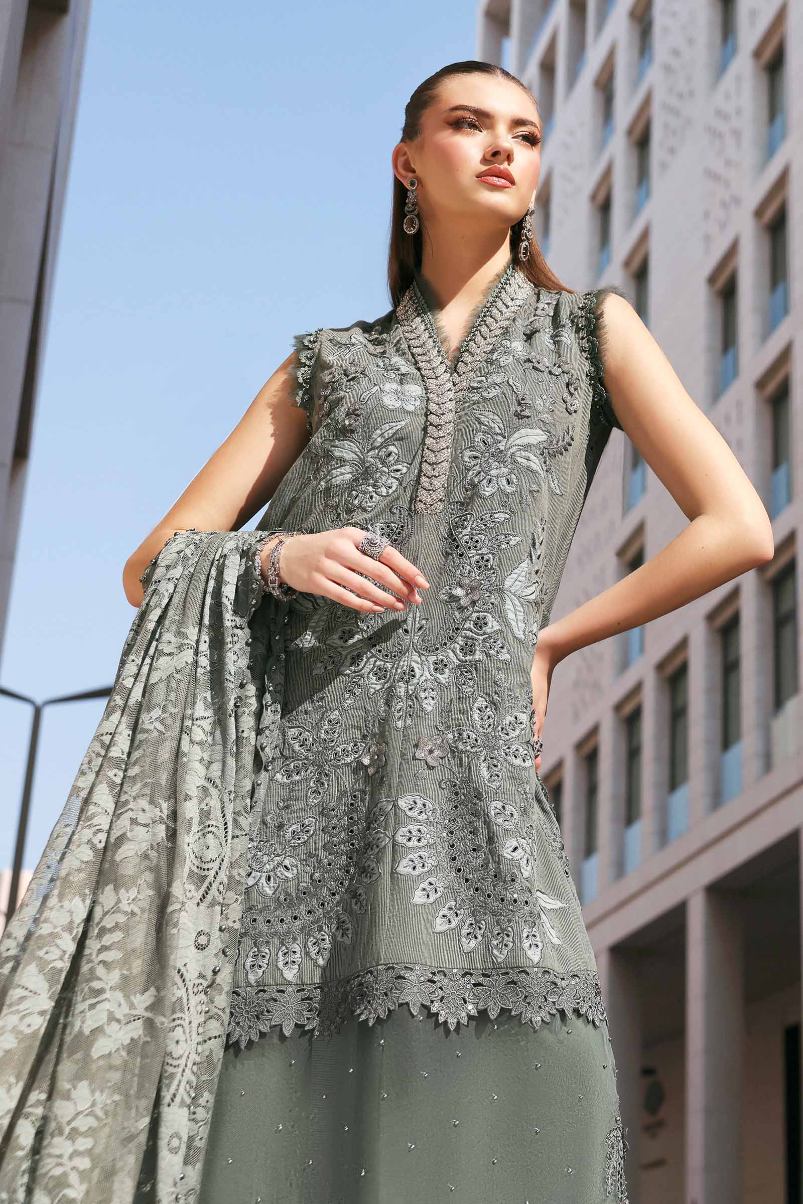 MARIA B - Embroidered Lawn Karandi Suit D-2603-B