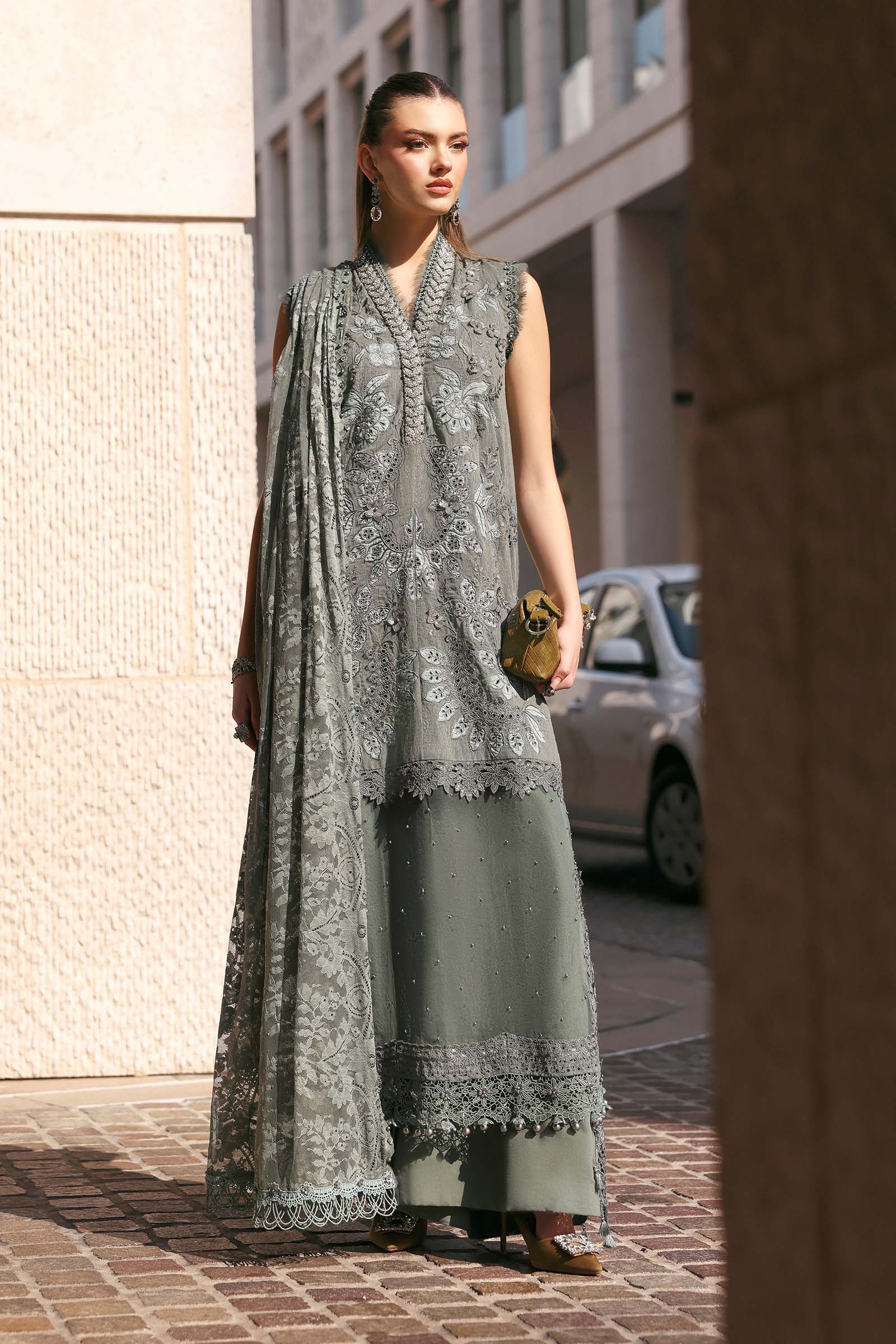 MARIA B - Embroidered Lawn Karandi Suit D-2603-B