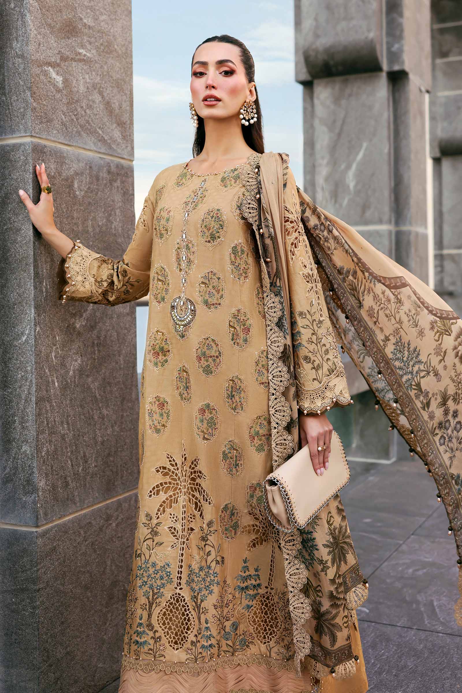 MARIA B - Embroidered Jacquard Lawn Suit D-2605-A