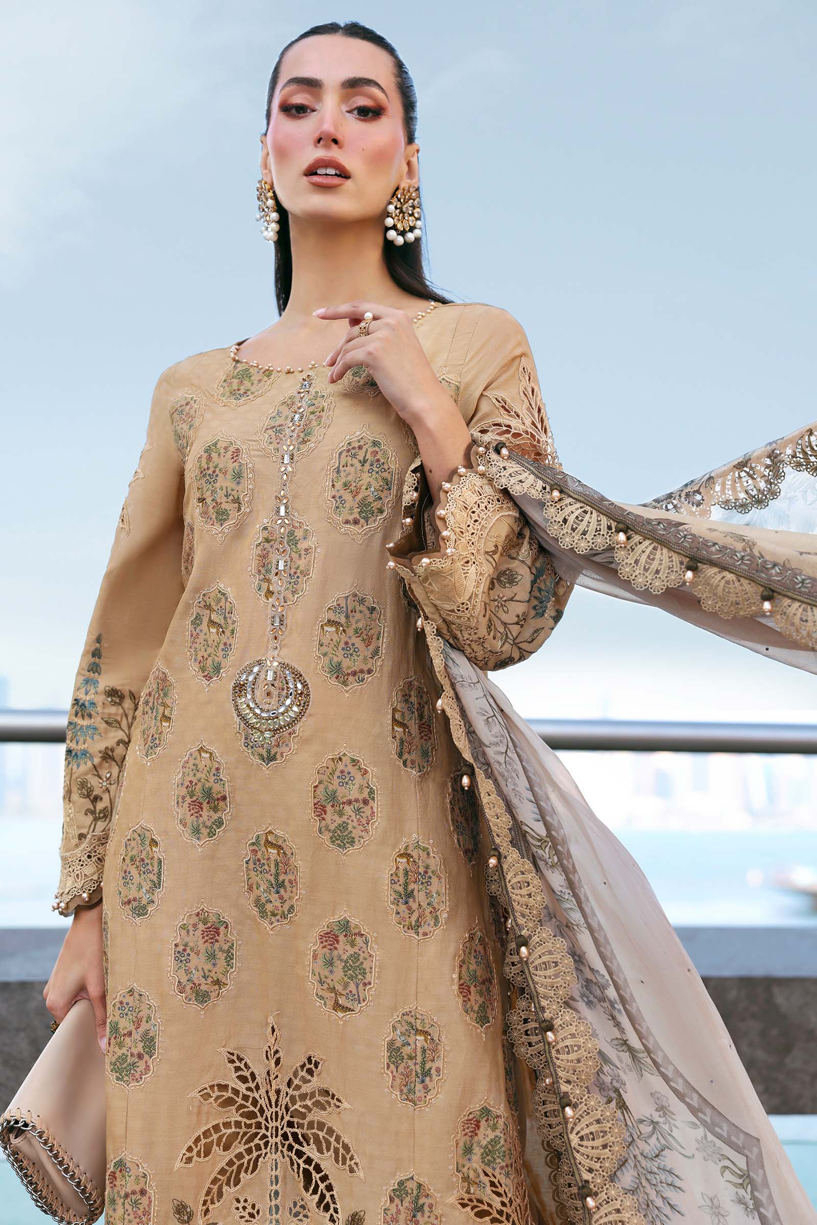 MARIA B - Embroidered Jacquard Lawn Suit D-2605-A