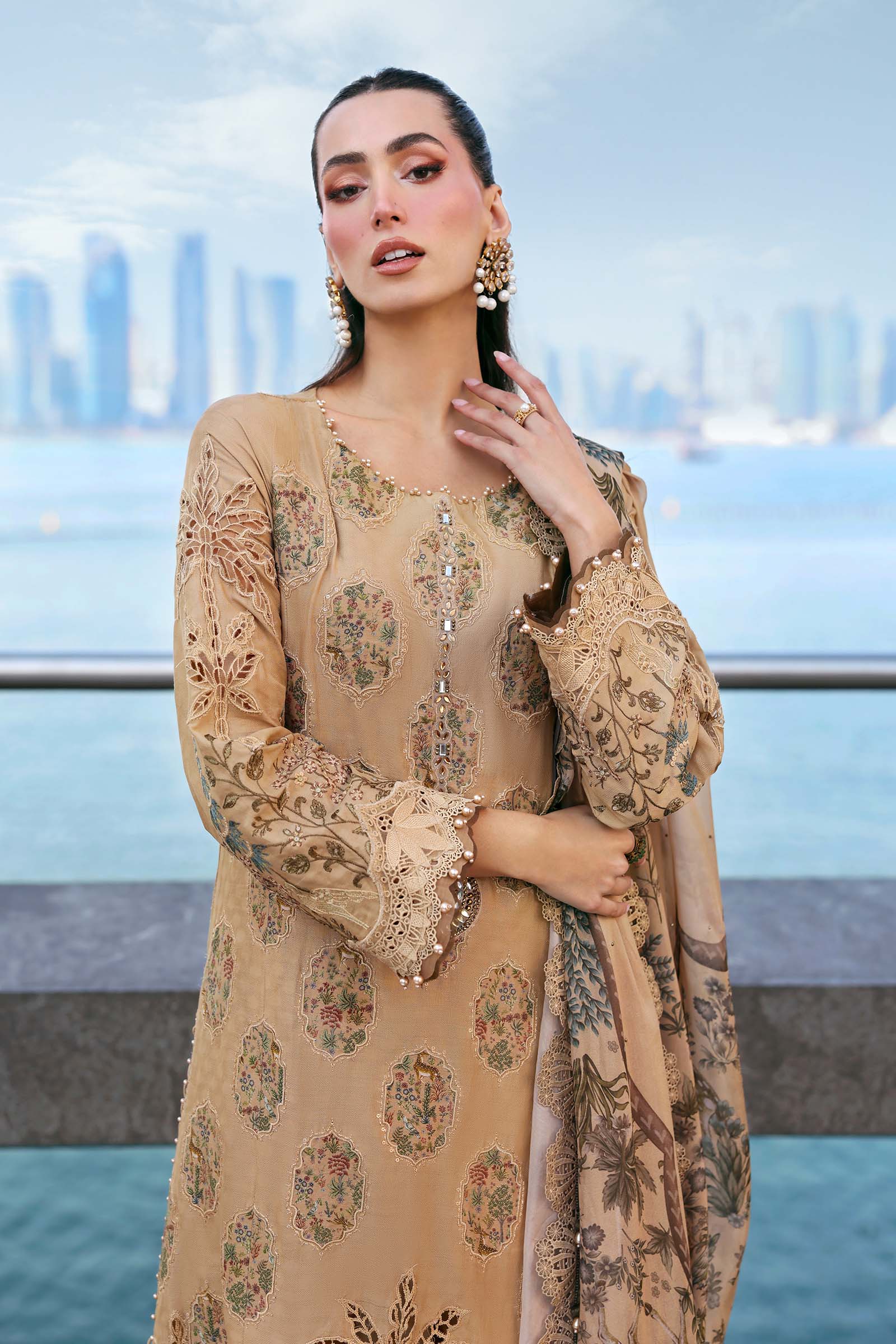 MARIA B - Embroidered Jacquard Lawn Suit D-2605-A