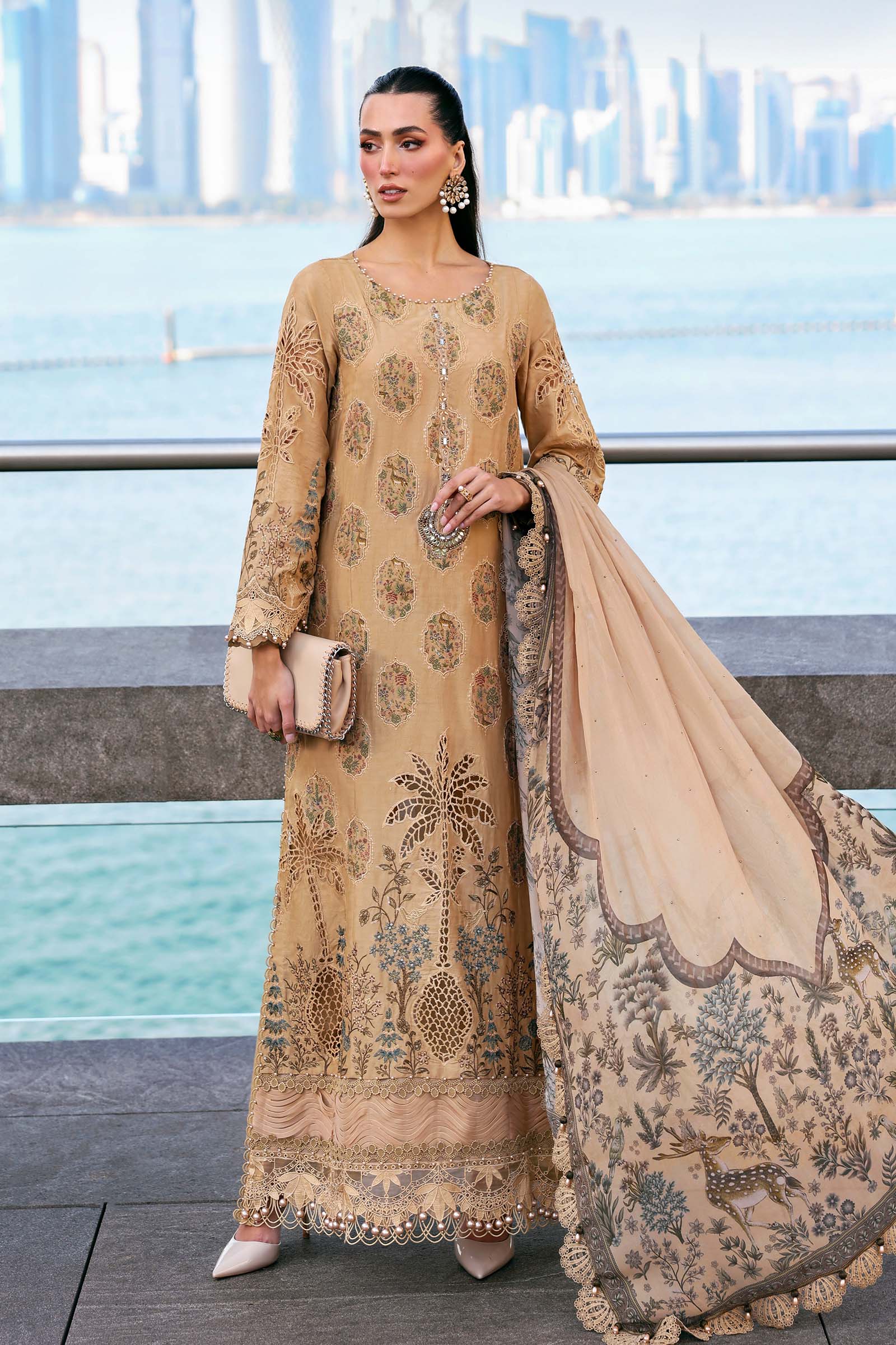 MARIA B - Embroidered Jacquard Lawn Suit D-2605-A
