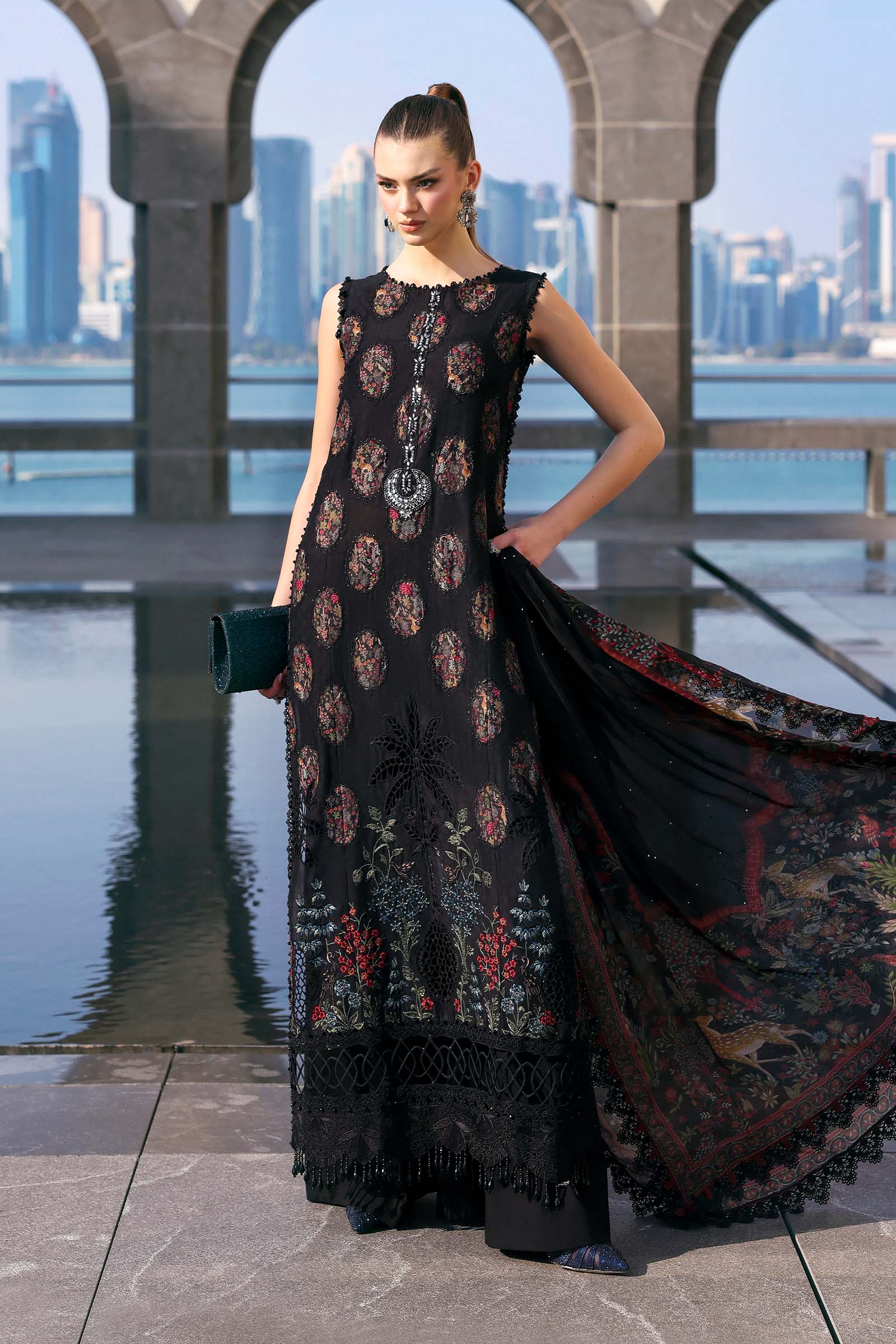 MARIA B - Embroidered Jacquard Lawn Suit D-2605-B
