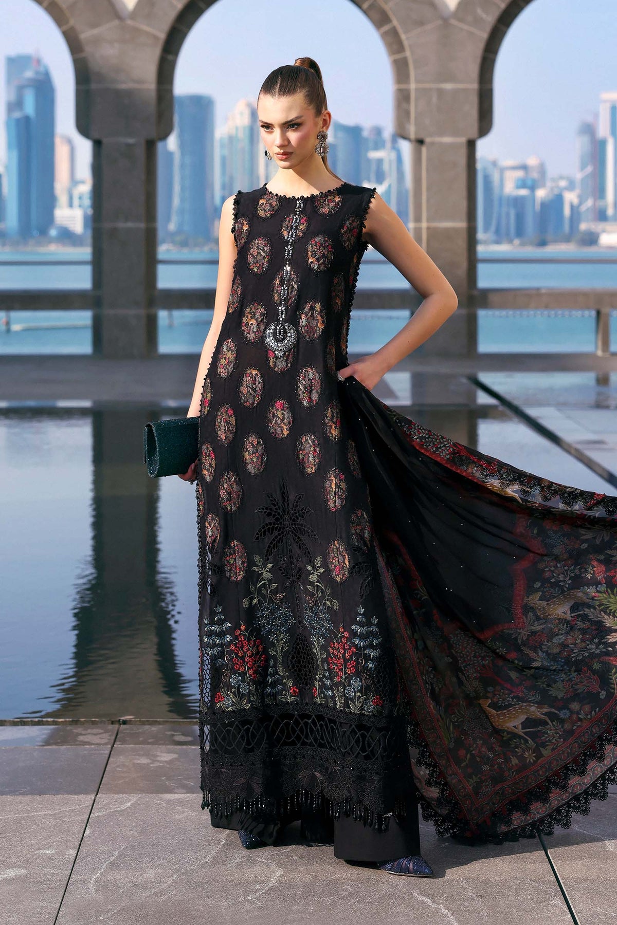 MARIA B - Embroidered Jacquard Lawn Suit D-2605-B