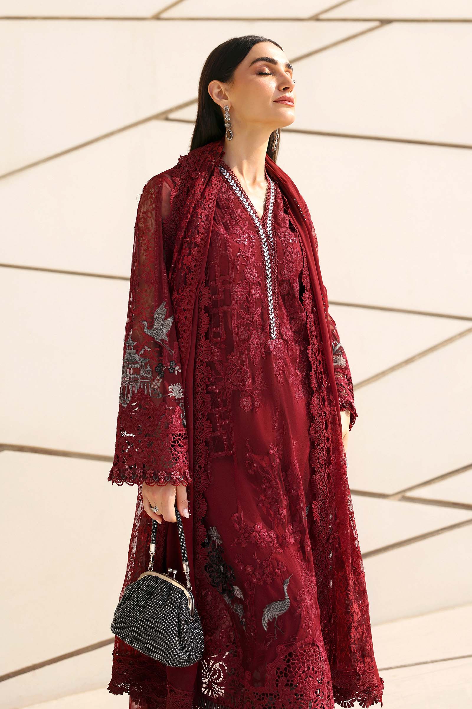 MARIA B - Embroidered Net Suit D-2607-A
