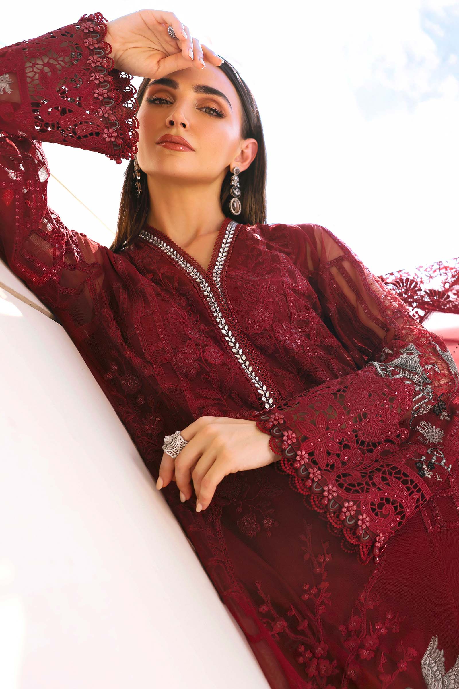 MARIA B - Embroidered Net Suit D-2607-A