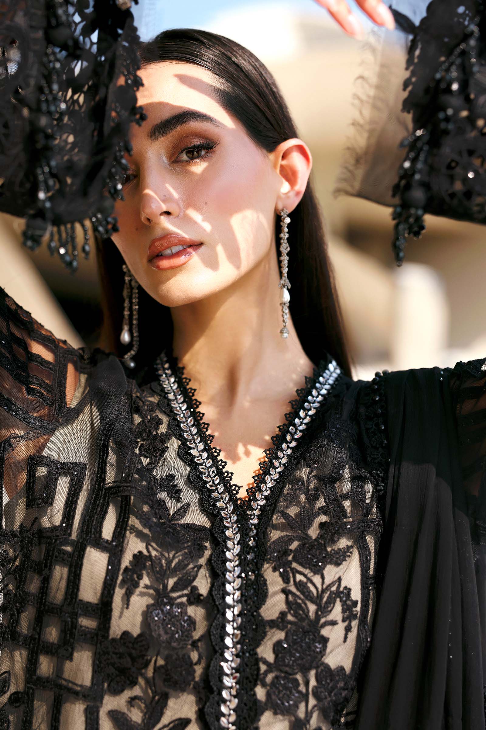 MARIA B - Embroidered Net Suit D-2607-B