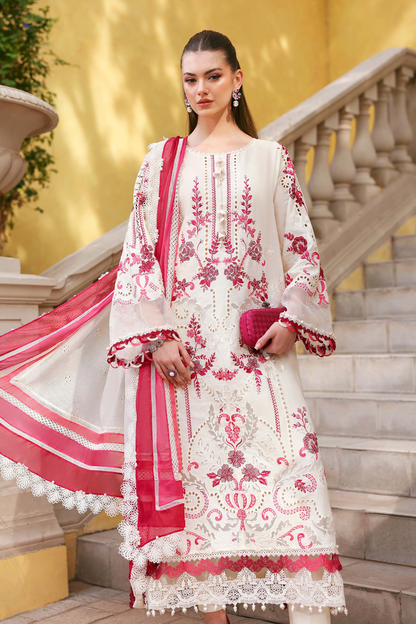 MARIA B - Embroidered Jacquard Lawn Suit D-2609-A
