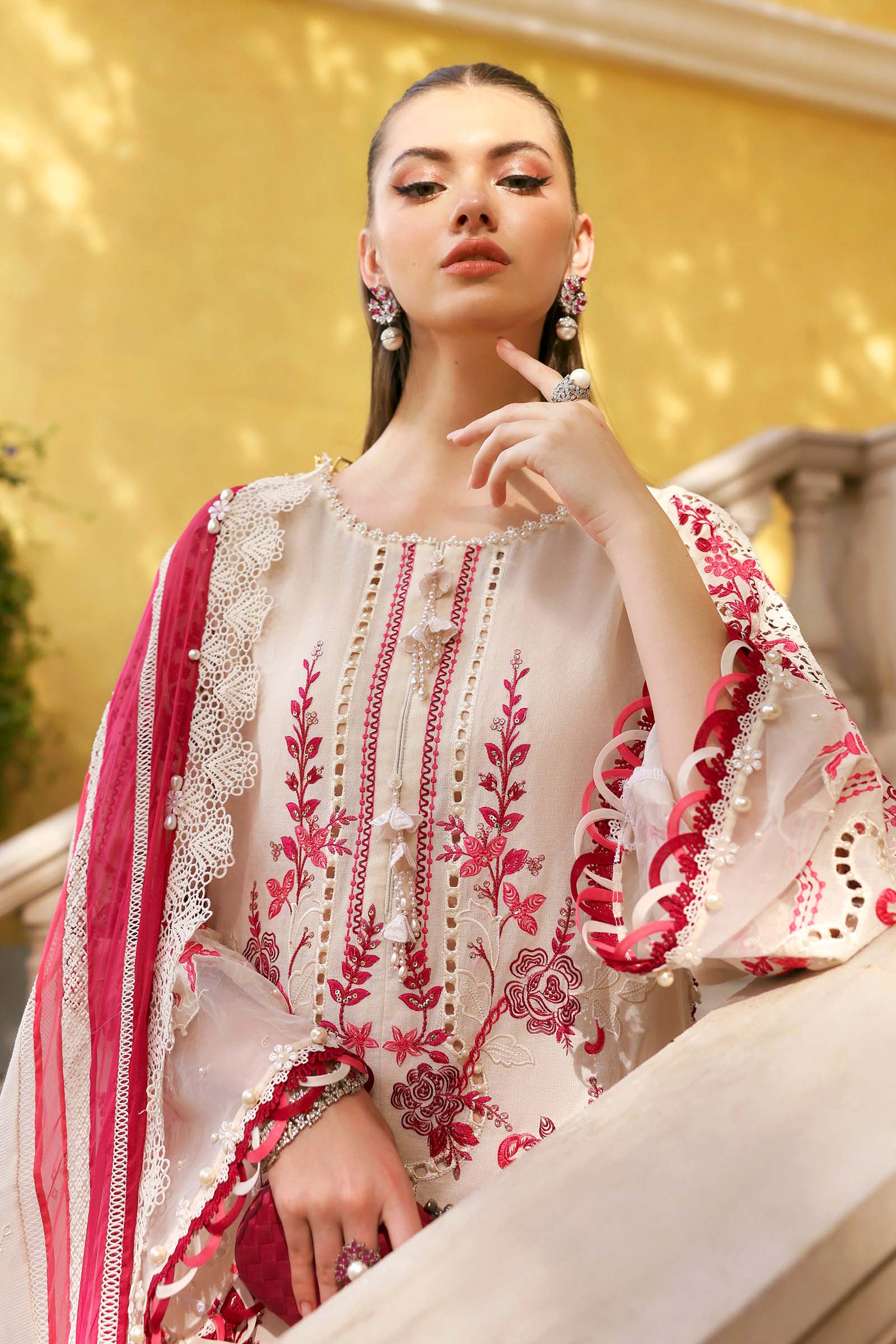 MARIA B - Embroidered Jacquard Lawn Suit D-2609-A