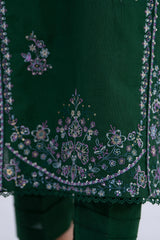 3 Piece Embroidered khaddar Suit - Green