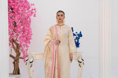 3 Piece Embroidered khaddar Suit - Off White