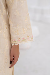 3 Piece Embroidered khaddar Suit - Off White