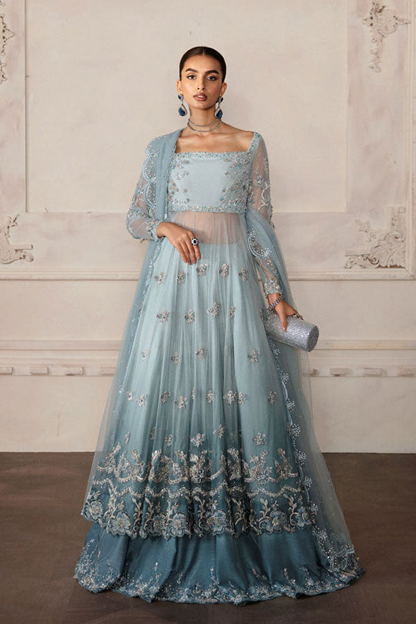 Frozen Aqua pakistani indian wedding designer dress cheap ready made free delivery usa uk canada nikkah barat walima clothes party wear suits eid collection
