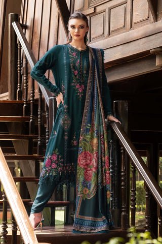 MARIA B- Embroidered Twill Linen Suit MPT-2807-B