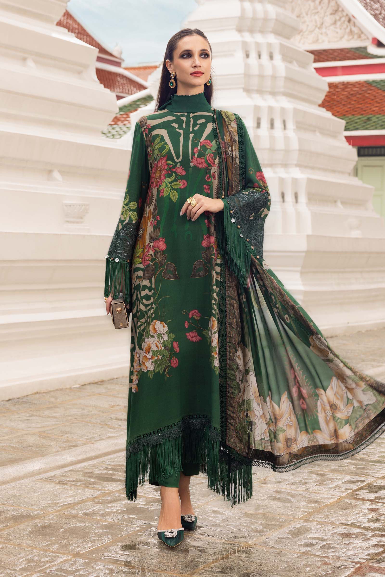 MARIA B- Embroidered Linen Suit MPT-2810-A