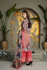 Adan's-Mix Print - Digital Printed And Embroidered Lawn 3pc