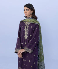 sapphire-3 PIECE - EMBROIDERED TEXTURED COTTON SUIT