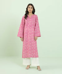 PRINTED KHADDAR SHIRT_PinkStitched