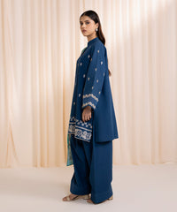 3 PIECE - EMBROIDERED KHADDAR SUIT_Blue