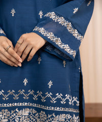 3 PIECE - EMBROIDERED KHADDAR SUIT_Blue