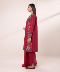 3 PIECE - EMBROIDERED JACQUARD SUIT-Unstitched-023