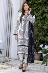 Screen Printed Cotton Lawn Suit- 7002 3 Pc by Madame