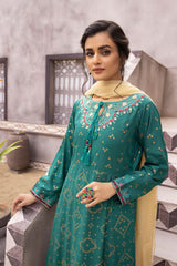 Embroidered Linen Frock Suit -2551