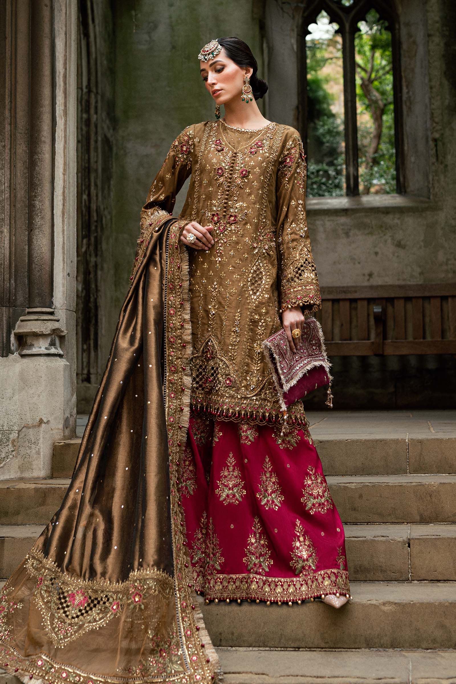 MARIA-B Embroidered Raw Silk Suit WF-09-04