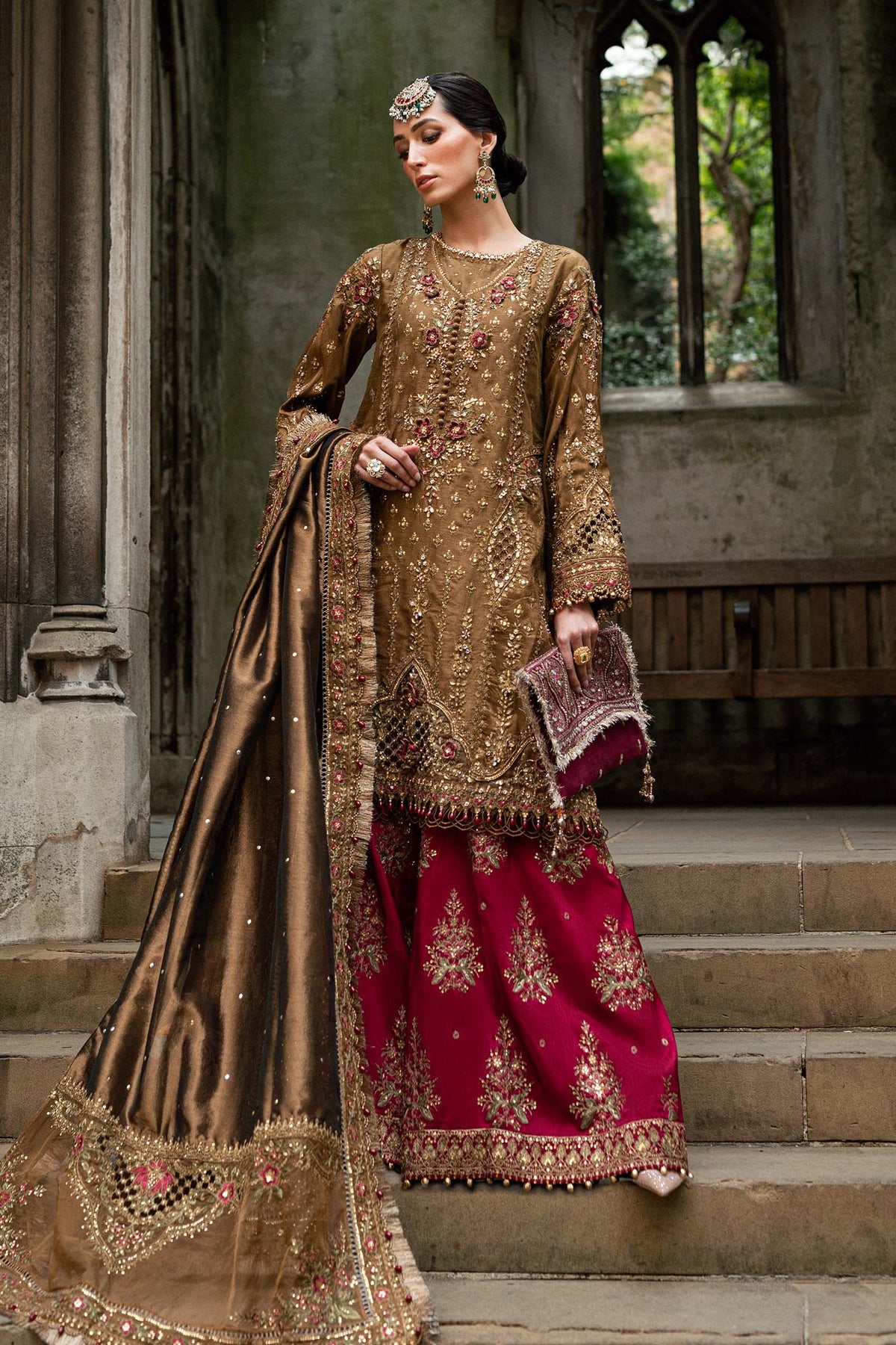 MARIA-B Embroidered Raw Silk Suit WF-09-04