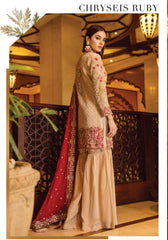 Serene Premium Embroidered Chiffon | Chryeis Ruby - Festive Collection 08