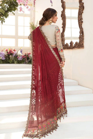Maria b Deep red and Beige (BD-2107)