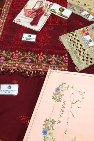 Maria b Deep red and Beige (BD-2107)
