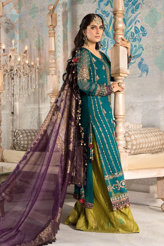 Maria b Teal blue, Olive Green and Purple (BD-2202)