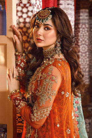 Maria B MBROIDERED - Burnt Orange, Fuchsia Pink (BD-2506)