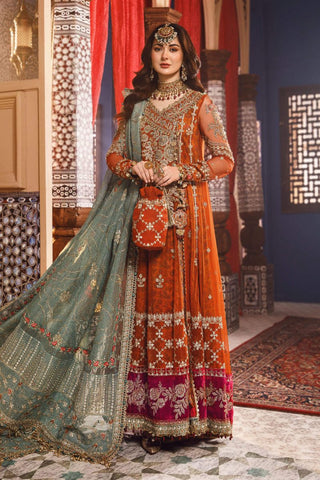 Maria B MBROIDERED - Burnt Orange, Fuchsia Pink (BD-2506)