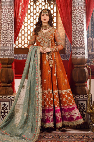 Maria B MBROIDERED - Burnt Orange, Fuchsia Pink (BD-2506)