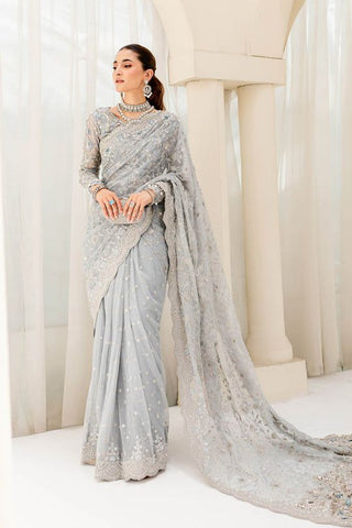 Maria B Couture Ice Blue saree MC-908