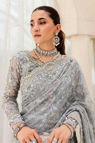 Maria B Couture Ice Blue saree MC-908