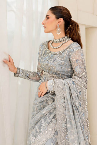 Maria B Couture Ice Blue saree MC-908