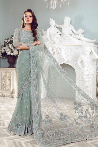 Maria B Couture saree Sea Green MC-807