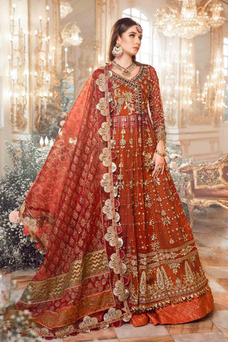 Maria B Mbroidered | Maroon BD-2705
